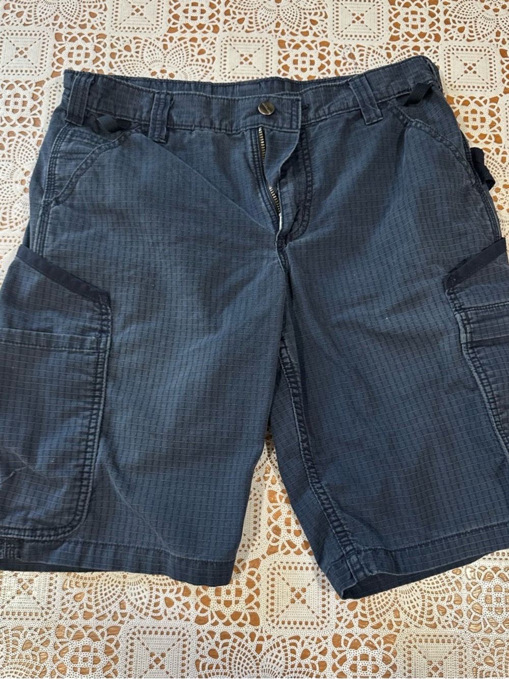 Carhartt Ripstop Cargo Shorts Womens 8 Blue Relaxed Fit Utility Work Hiking